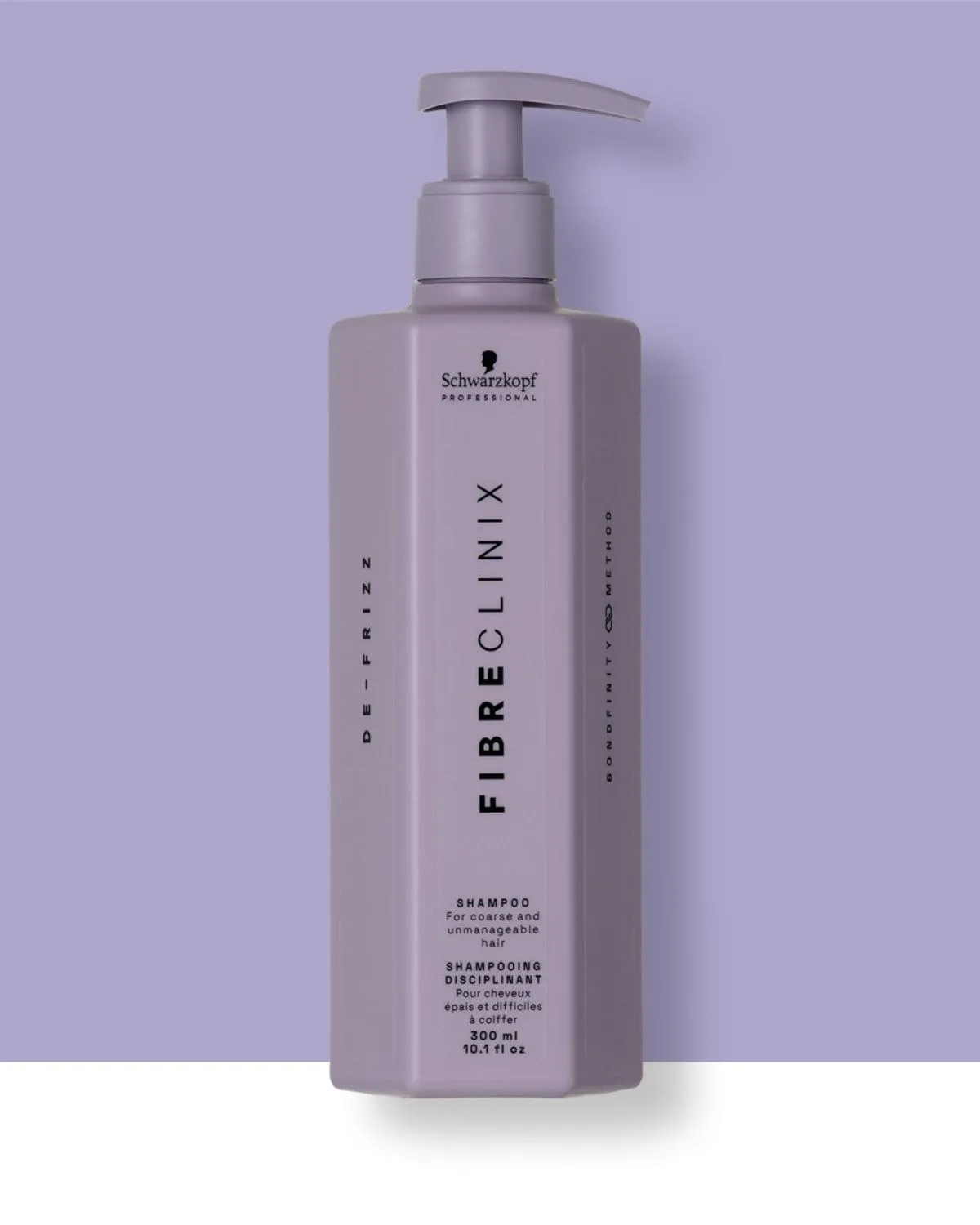 Champú Antiencrespado Fibre Clinix, envase lila de 300 ml
