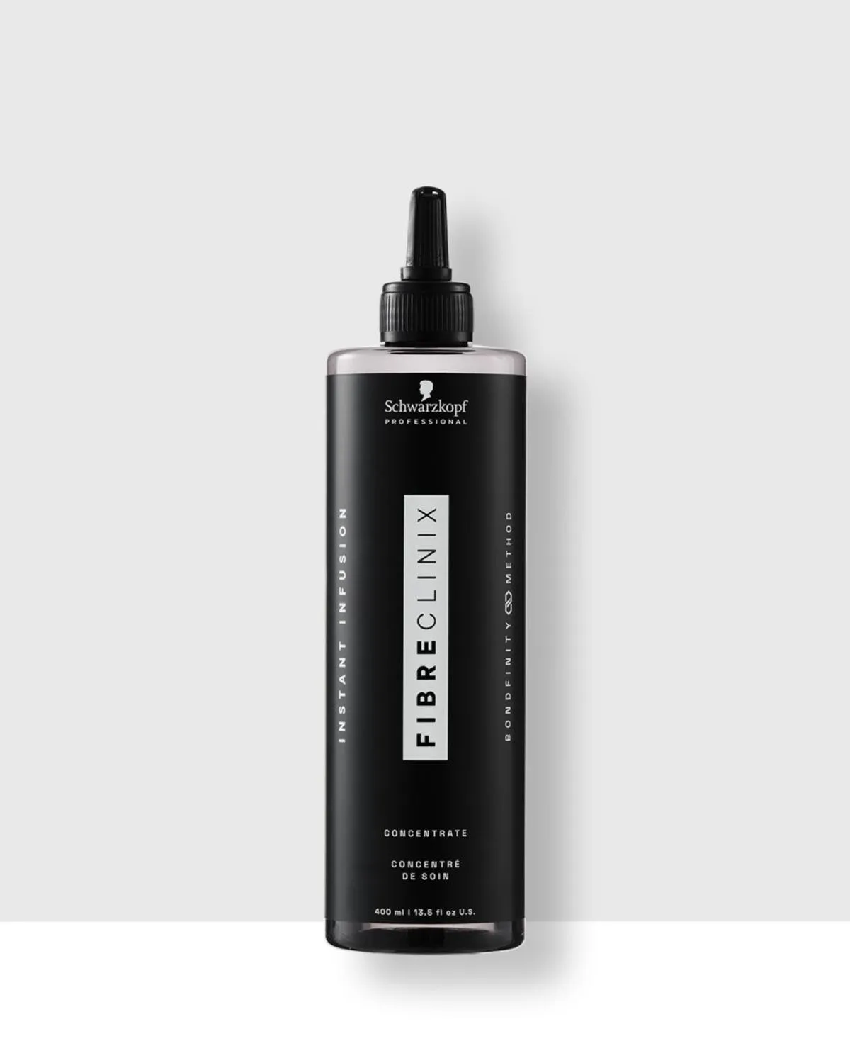 Concentrado de Infusión Instantánea Fibre Clinix Bondxtend, botella negra de 400 ml