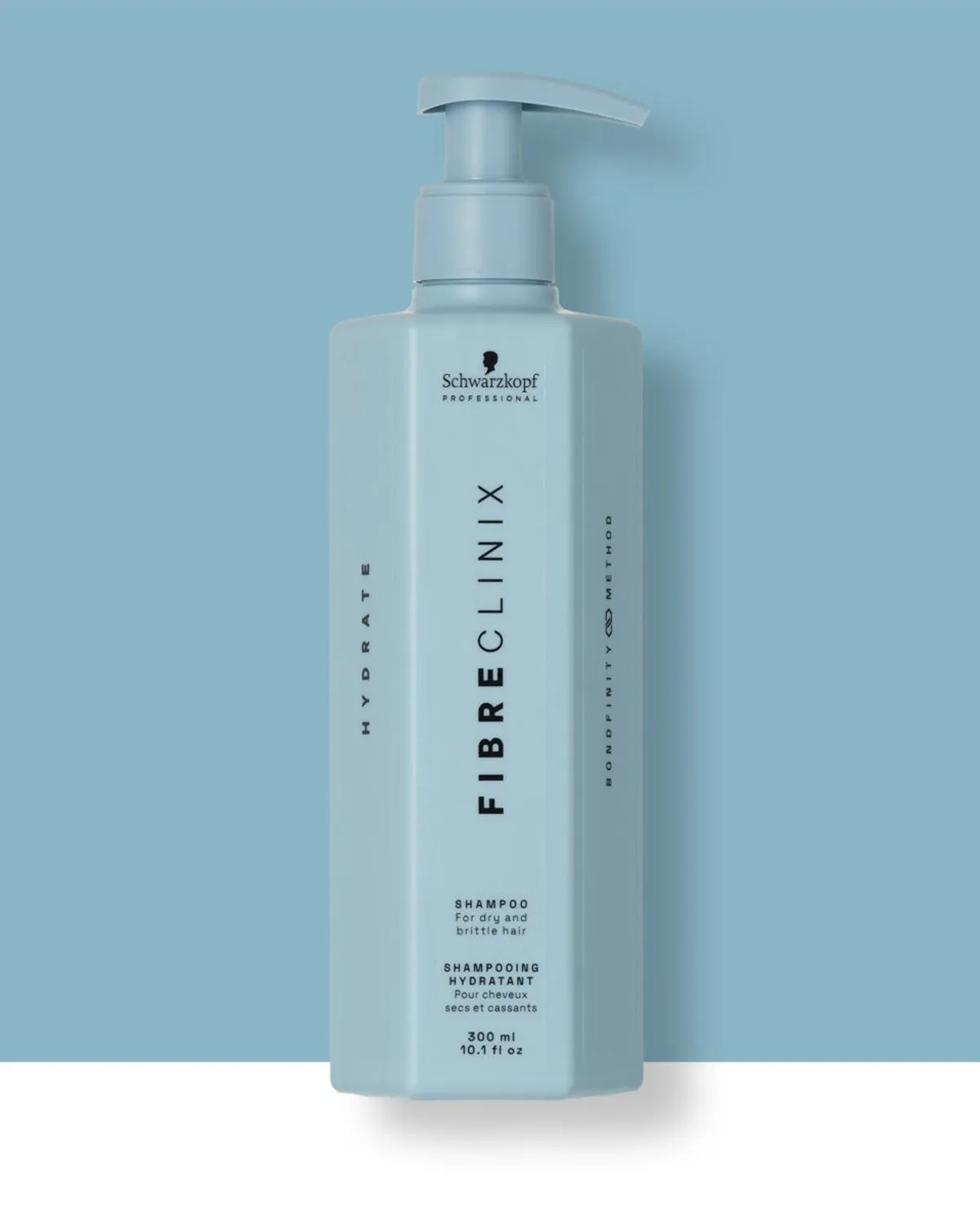 Champú Hidratante Fibre Clinix, envase azul de 300 ml